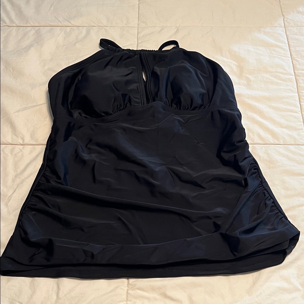Kona Sol Black Halter Swim Tankini Top